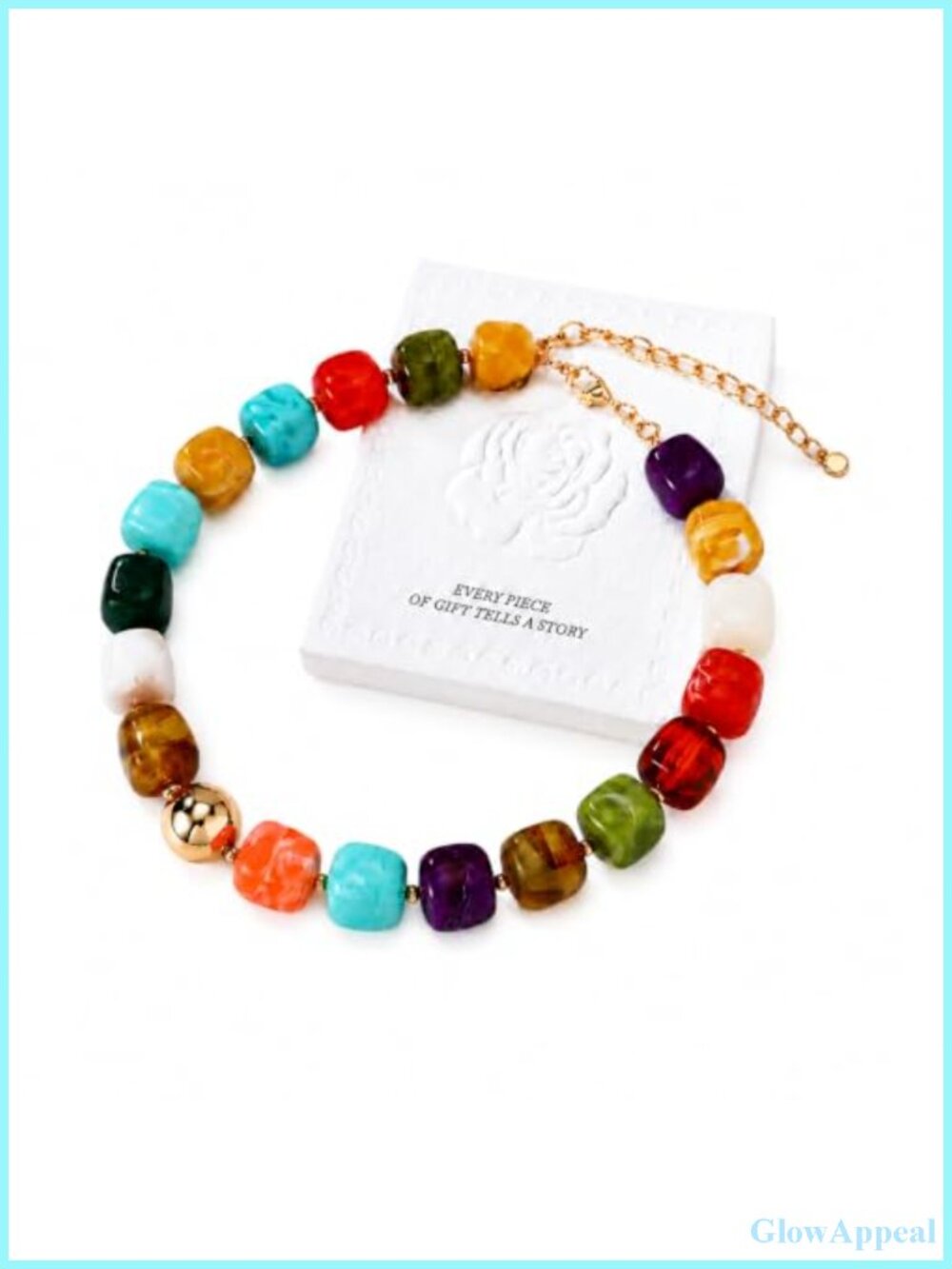Chunky Beaded Choker Necklace Acrylic Boho Statement Jewelry